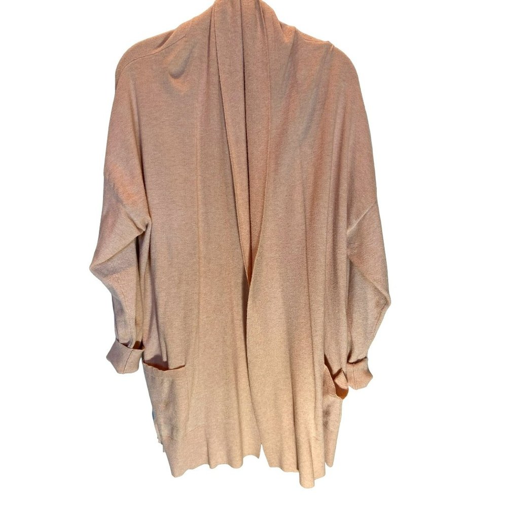 Cardigan Max Studio Open Front Pockets Pink XL